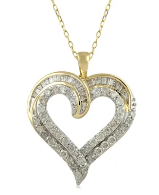 Diamond Heart Pendant (1.ct. t.w.) in 10K Yellow Gold