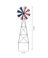 Glitzhome Stars and Stripes Wind Spinner Yard Stake