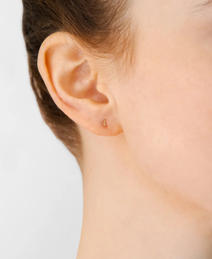 Jac + Jo by Anzie Crescent Moon Stud Earrings in 14k Gold