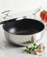 Circulon SteelShield C-Series Tri-Ply Clad Nonstick Chef Pan with Lid and Cooking Utensil Set, 3-Piece, Silver