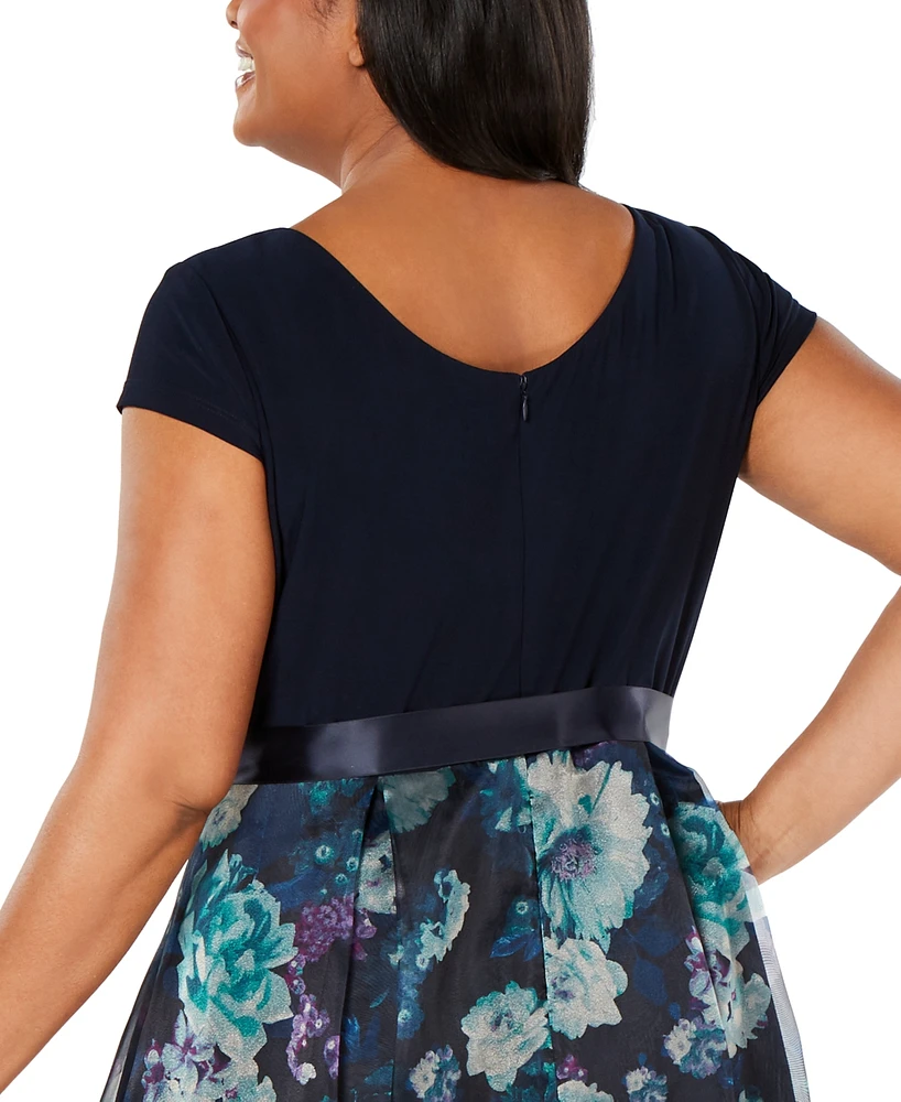 Sl Fashions Plus Size Floral-Skirt Gown