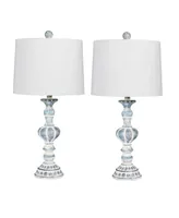 Fangio Lighting Distressed Sculpted Candlestick Resin Table Lamps, Set of 2