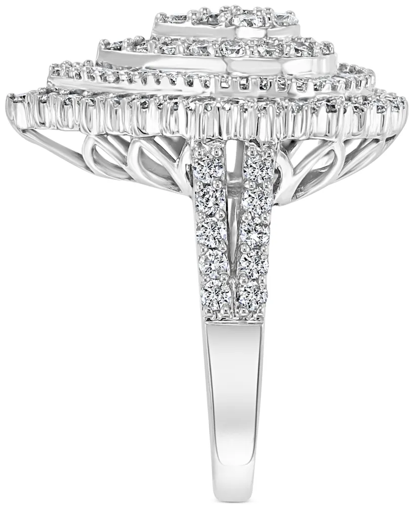 Effy Diamond Teardrop Cluster Ring (1-7/8 ct. t.w.) in 14k White Gold