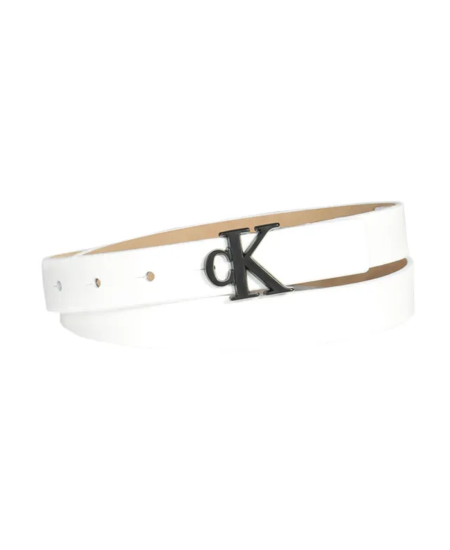 Calvin Klein Women's Reversible Monogram Buckle Belt - Macy's