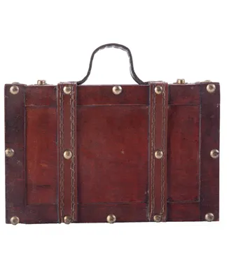 Vintiquewise Old Fashioned Small Suitcase with Straps