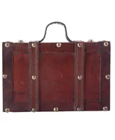 Vintiquewise Old Fashioned Small Suitcase with Straps