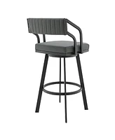 Scranton Swivel Modern Metal and Faux Leather Bar and Counter Stool