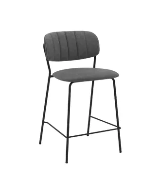Carlo Faux Leather and Metal Counter Height Bar Stool