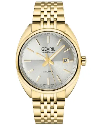 Gevril Men's Five Points Swiss Automatic Ion Plating Gold-Tone Stainless Steel Bracelet Watch 47.5mm - Gold