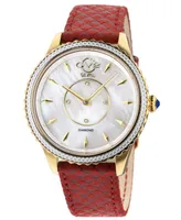 Gevril Women's Siena Swiss Quartz Red Italian Leather Strap Watch 38mm