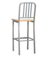 Linon Home Decor Ferncliff Barstool, Set of 2 - Silver