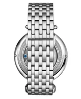 Men's Automatic Silver-Tone Stainless Steel Link Bracelet Watch 46mm
