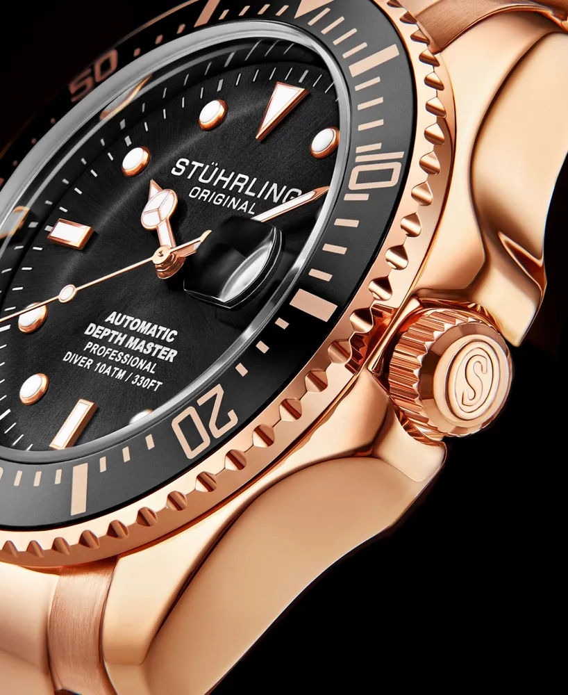 Men's Depthmaster Rose Gold-Tone Stainless Steel Link Bracelet Watch 43mm