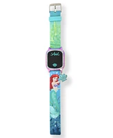 Disney Princess Kid's Touch Screen Aqua Silicone Strap Led Watch, with Hanging Charm 36mm x 33 mm