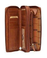 Mancini Casablanca Collection Rfid Secure Double Zipper Wallet
