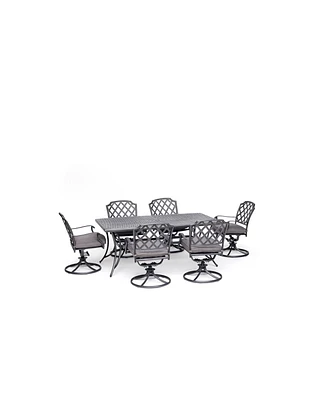 Vintage Ii Outdoor 7-Pc. Dining Set (72" x 38" Dining Table & 6 Swivel Rockers) with Outdura Cushions, Created for Macy's