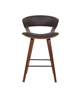 Jagger Modern Wood and Faux Leather Counter Height Bar Stool