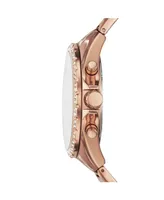Fossil Women's Modern Courier Chronograph Rose Gold Stainless Steel Watch 40mm