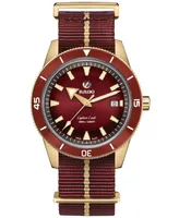 Rado Men's Swiss Automatic Captain Cook Red Nato Strap Watch 42mm