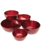 Godinger Red Cluster Serving Bowls, Set of 5