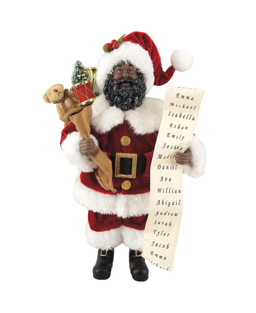 Santa's Workshop 12" African American Santa with His List