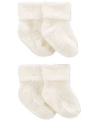 Carter's Baby Boys or Girls Fold Over Cuff Booties, Pack of 4