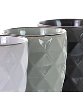 Elama Diamond Waves Mug Set with Stand, 6 Pieces