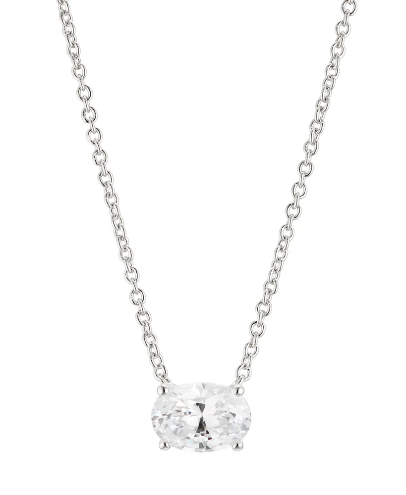 Eliot Danori Oval Cubic Zirconia Necklace, 16" + 2" extender, Created for Macy's