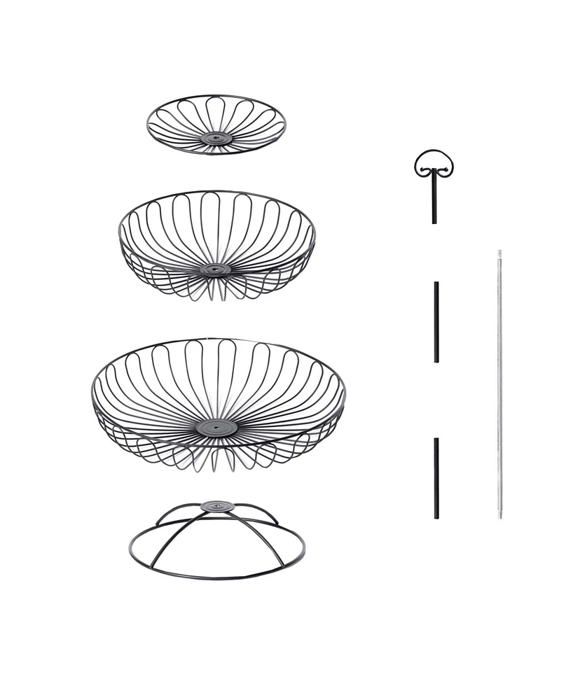 3 Tiers Wire Basket Fruit Bowl