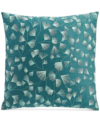 Charter Club Damask Designs Embroidered Ferns Decorative Pillow, 18" x 18",, Created for Macy's