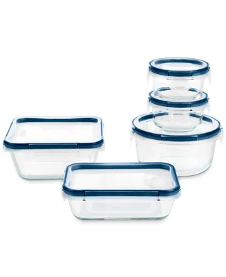 Pyrex Freshlock Plus Microban 10-Pc. Glass Food Storage Set