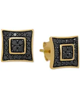 Men's Black Diamond Cluster Stud Earrings (1/2 ct. t.w.) in 18k Gold-Plated Sterling Silver