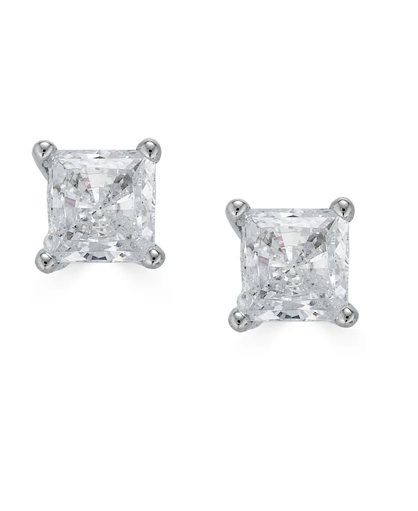 Diamond Princess Cut Stud Earrings (1 ct. t.w.) in 14K White Gold