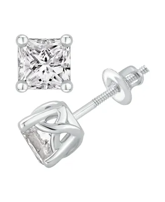 Gia Certified Diamond Princess Stud Earrings (1 1/ ct. t.w.) in 14K White Gold