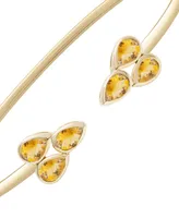 Citrine Pear-Cut Cluster Cuff Bangle Bracelet (1-1/5 ct. t.w.) in 14k Gold (Also in Peridot)