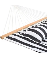 Quilted Double Hammock with 15-Foot Steel Stand - - - Stand