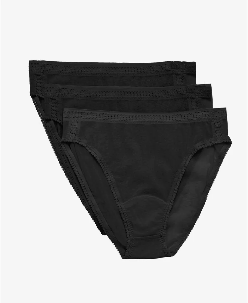 Cabana Cotton Hip G Thong Underwear 3 Pack - Black – On Gossamer