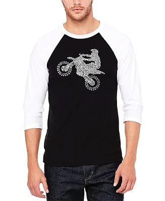 Men's Freestyle Motocross - Fmx Raglan Baseball Word Art T-shirt