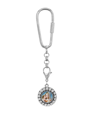 Silver-Tone Mary and Child Charm Key Fob