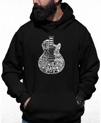 Men's Rock Guitar Head Word Art Hooded Sweatshirt