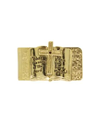 Gold-Tone Open Bible "Bless The Lord" Money Clip