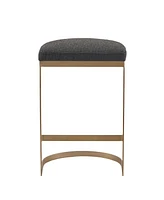 Madison Park Maison 25"H Modern Backless Metal Counter Stool with Cushioned Seat, Fully Assembled
