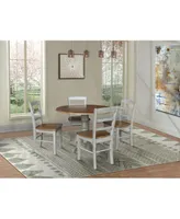 42" Dual Drop Leaf Pedestal Dining Table with Madrid Ladderback Chairs