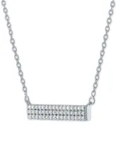 Forever Grown Diamonds Lab-Created Diamond Cluster Bar Necklace (1/4 ct. t.w.) in Sterling Silver, 16" + 2" extender