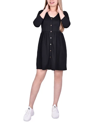Women's 3/4 Sleeve A Line Ponte Dress