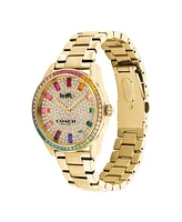 Coach Women's Preston Rainbow Gold-Tone Bracelet Watch 36mm - Gold