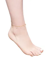 Wrapped Diamond Dangling Bezel Ankle Bracelet (1/10 ct. t.w.) in 10k Gold, Created for Macy's