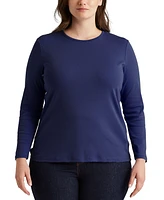 Lauren Ralph Plus Stretch Long-Sleeve Tee