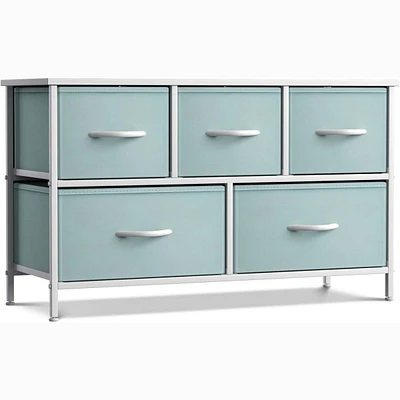 Sorbus 5 Drawers Dresser- Storage Unit with Steel Frame, Wood Top, Fabric Bins - for Bedroom, Closet