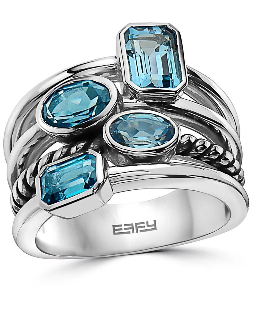 Effy London Blue Topaz Statement Ring (3-1/20 ct. t.w.) in Sterling Silver